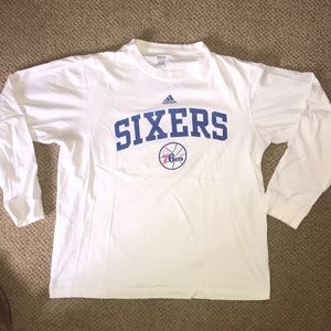 Men’s L Sixers Adidas Long Sleeve T-Shirt
